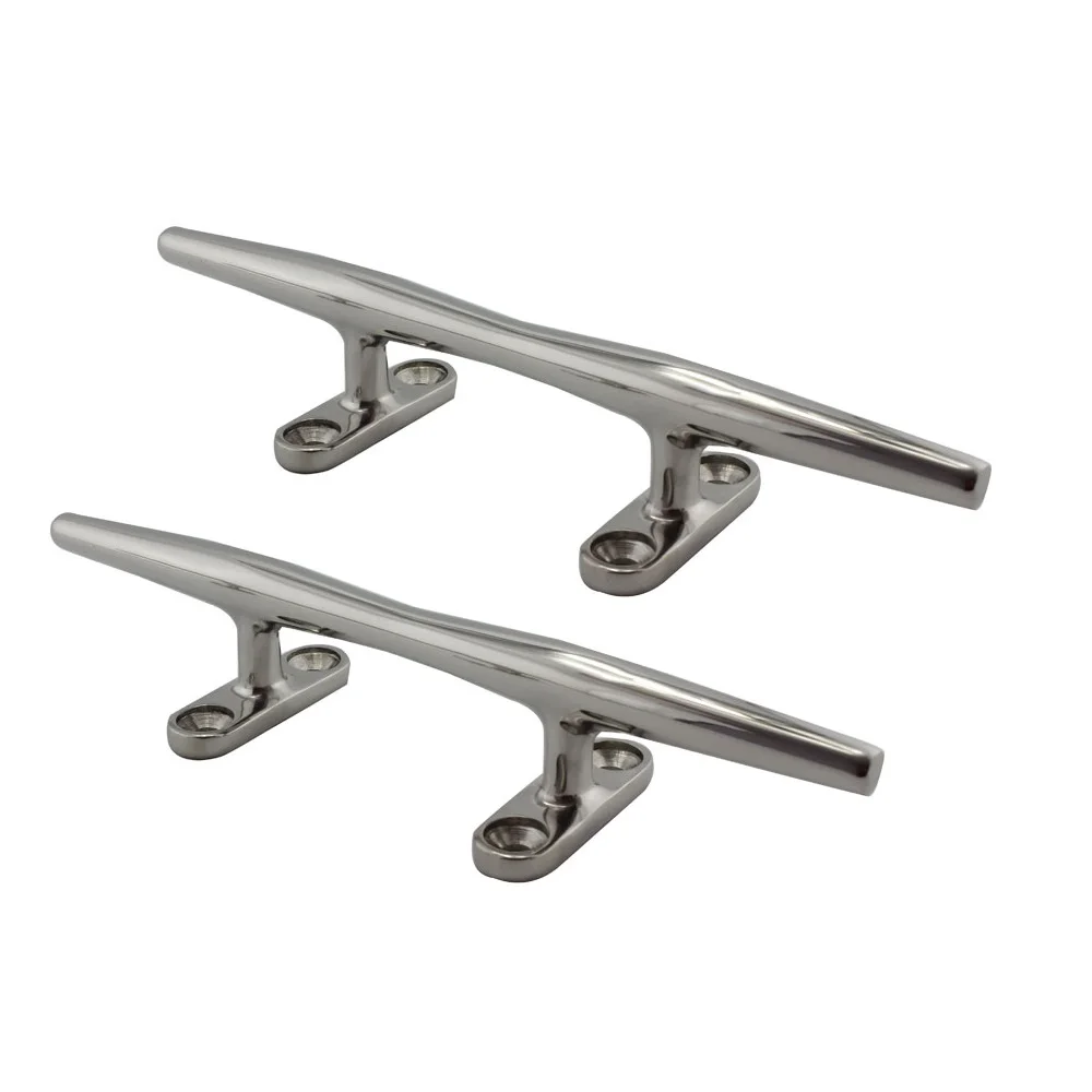 2PCS Cleat 316 Stainless Steel Marine For Boats 4 5 6 8 10 12 Inch Stainless Steel Deck Cleat