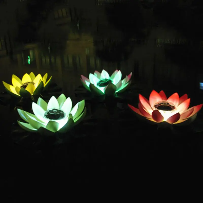 Lotus Flower Solar Powered Floating Light for your Garden