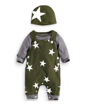 

Imcute Baby Boy 3Pcs Clothes Set for Autumn Winter Long Sleeve Tops T-Shirt + Bib Pants + Hat