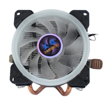 

LANSHUO 2 Copper Tube Downward Blowing 775AMD1155 Desktop Computer Radiator (209 Horizontal Tower 3-Wire Aurora Colorful Lamp)