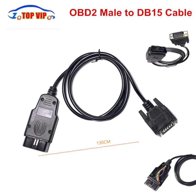 1,5 м Автомобильный Кабель OBD 2 OBD2 штекер к DB15 Мужской кабель obd-ii удлинитель Кабель диагностического прибора