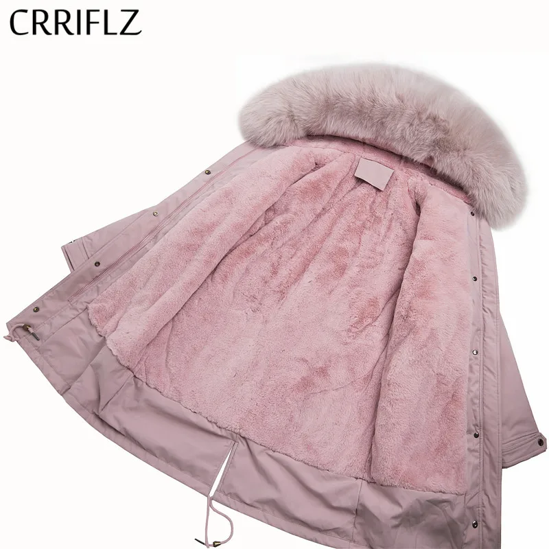 Женское длинное пальто, осенне-зимнее теплое плотное пальто из искусственного меха, парка, Женская однотонная куртка, верхняя одежда, CRRIFLZ, новая зимняя коллекция