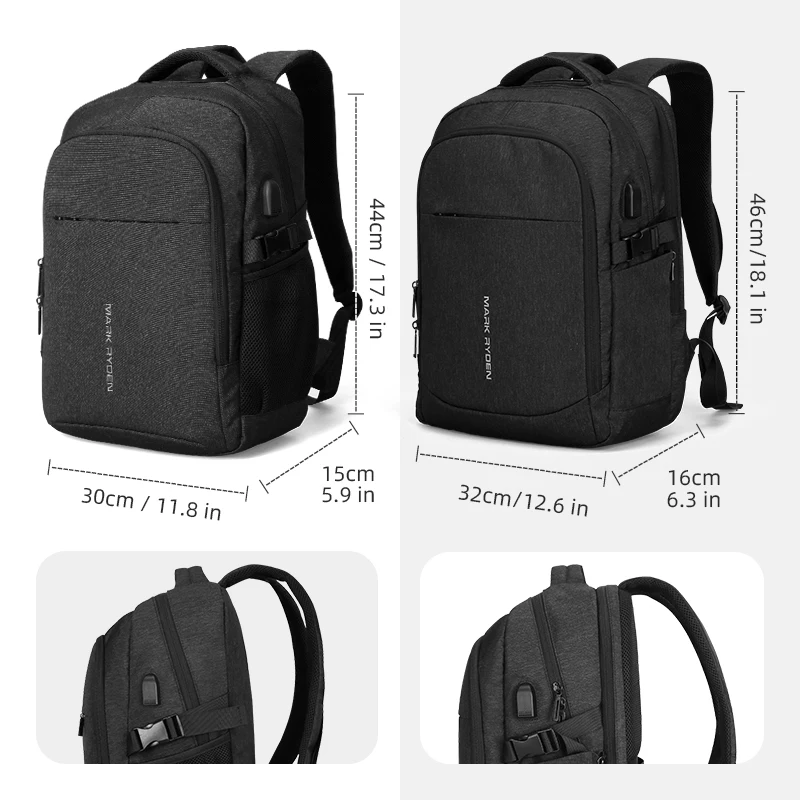 Mark Ryden 2021 New Man Backpack Multifunction USB Charging 15inch Laptop Man Bags Fashion Male Mochila Travel backpack