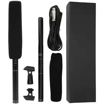 

Alloy Professional Interview Microphone Gun Video Camera SLR Camera Wire MIC Black microfono inalambrico