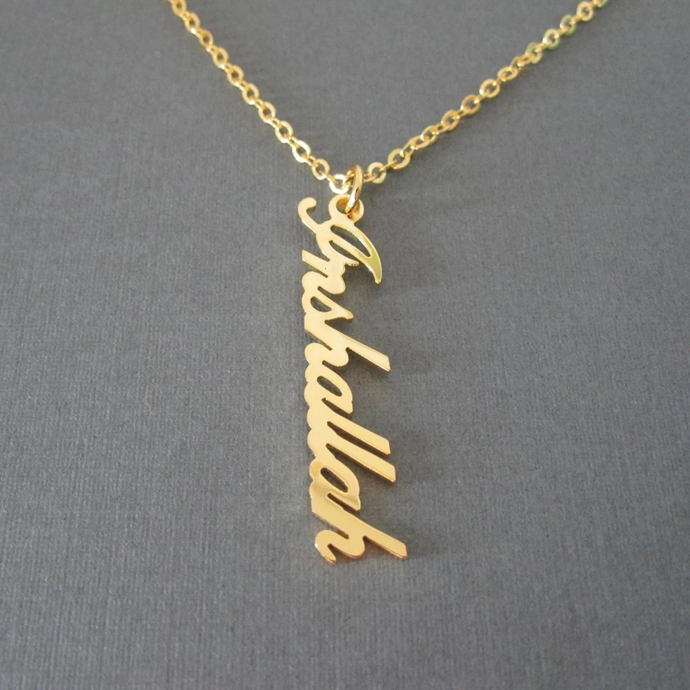 Custom Vertical Name Necklace For Women 
