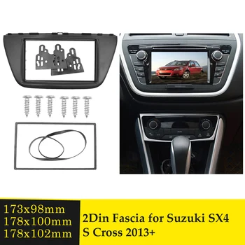 

Double Din Car Radio Fascia for Suzuki SX4 S Cross 2013+ Stereo DVD Player GPS Panel Dash Mount Trim Kit Face Plate Bezel Facia