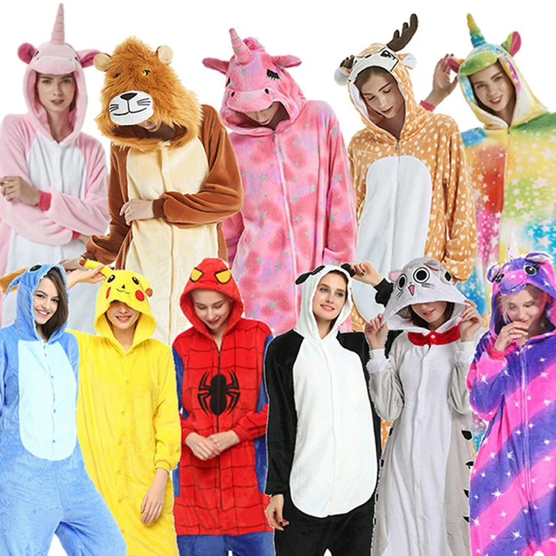 Licorne Panda Lion Tiger Unicorn Pajamas For Mom Dad Pijamas Cosplay Night Suits Kigurumi Pajamas Pyjamas - Pajama Sets - AliExpress