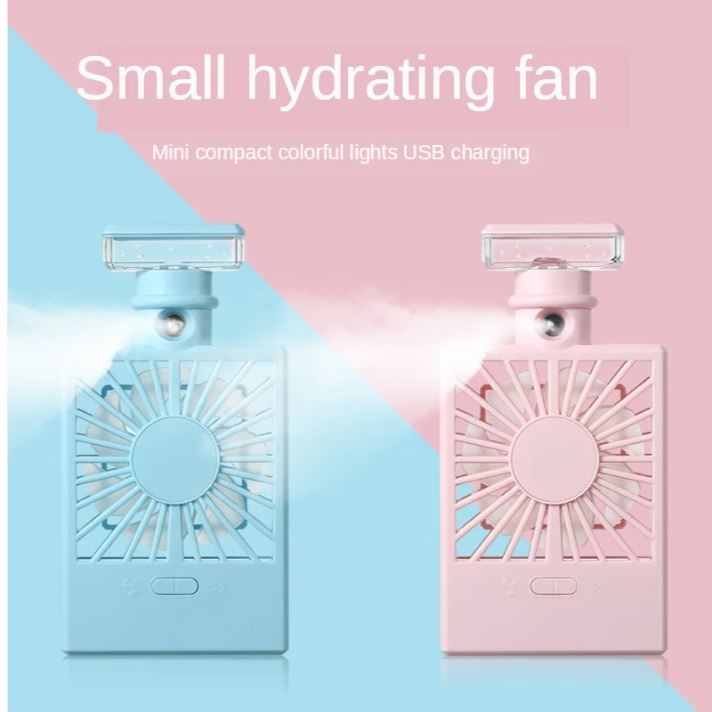 

New Perfume Bottle Humidifier Fan Spray Moisturizer Cooler USB Charging Fan Mini Air Conditioning Fan mini portable fan