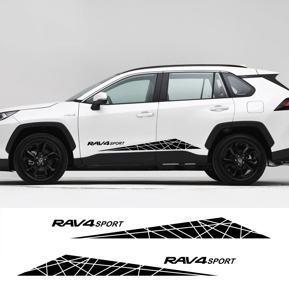 2 шт. наклейки на боковую дверь автомобиля для Toyota RAV4 Авто Виниловая пленка наклейки DIY Стайлинг автомобиля Тюнинг аксессуары