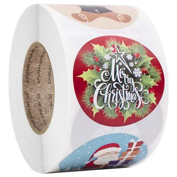 

500pcs/roll Snowman Stickers Christmas Gift Decoration Sticker Packaging Stationery Sticker Happy Holidays Decoration Seal Label