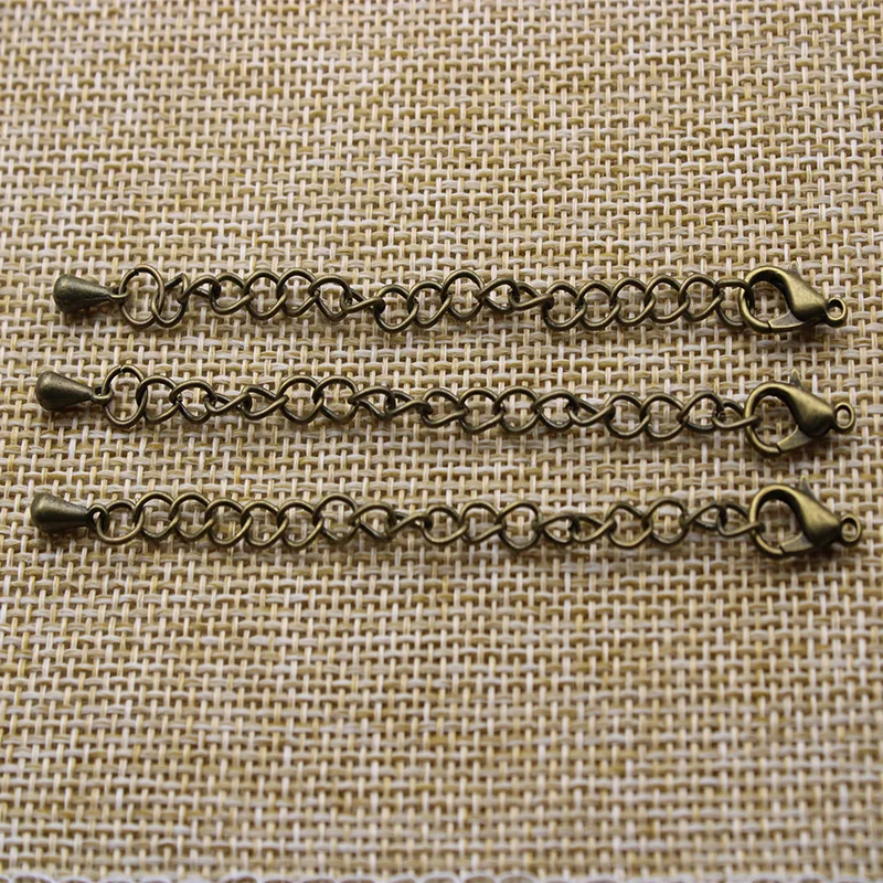 Antique bronze 20 шт DIY ювелирных изделий ожерелье браслет расширенное расширение хвост цепи Омары застежки соединитель конечная цепь ручной работы изготовление - Цвет: Antique bronze
