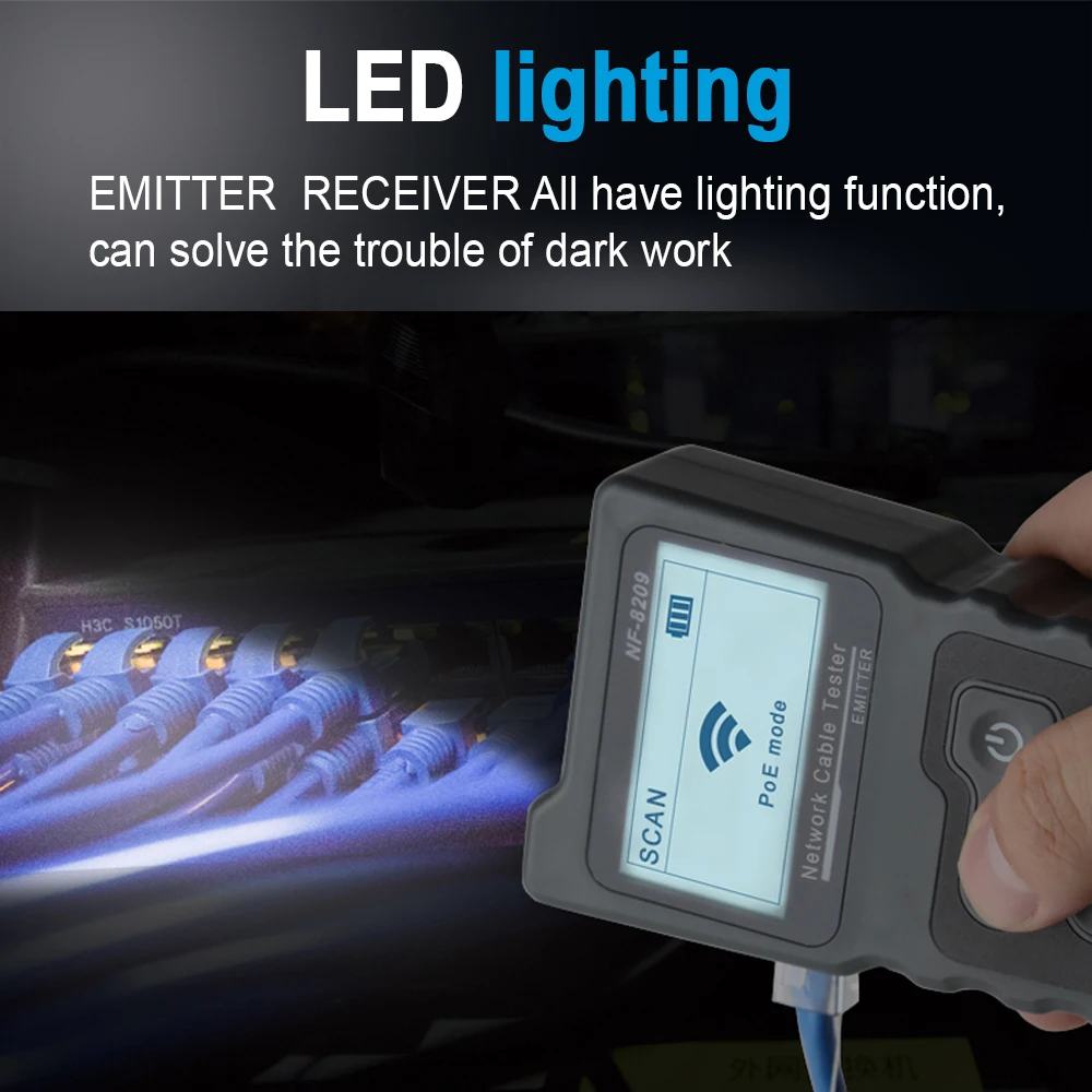 noyafa nf 8209 cabo rastreador lan display medida 01