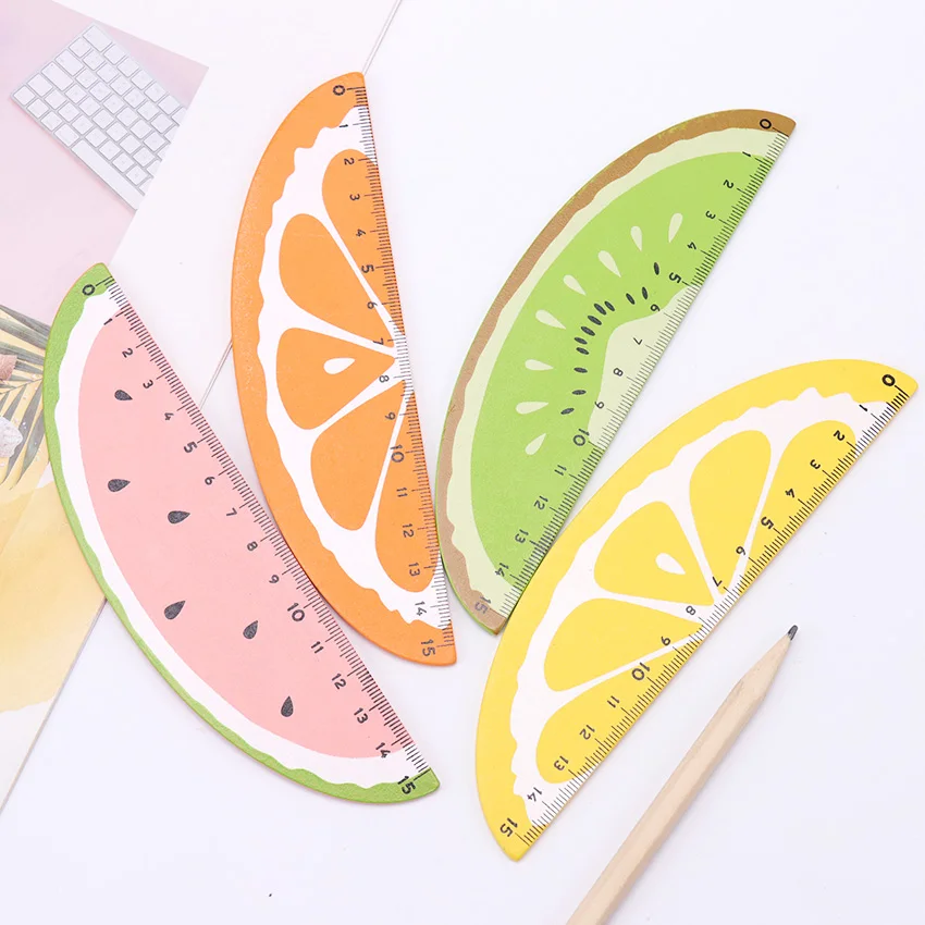 15cm Creative Fruit Straight Ruler Drafting Supplies Student Cute Stationery 