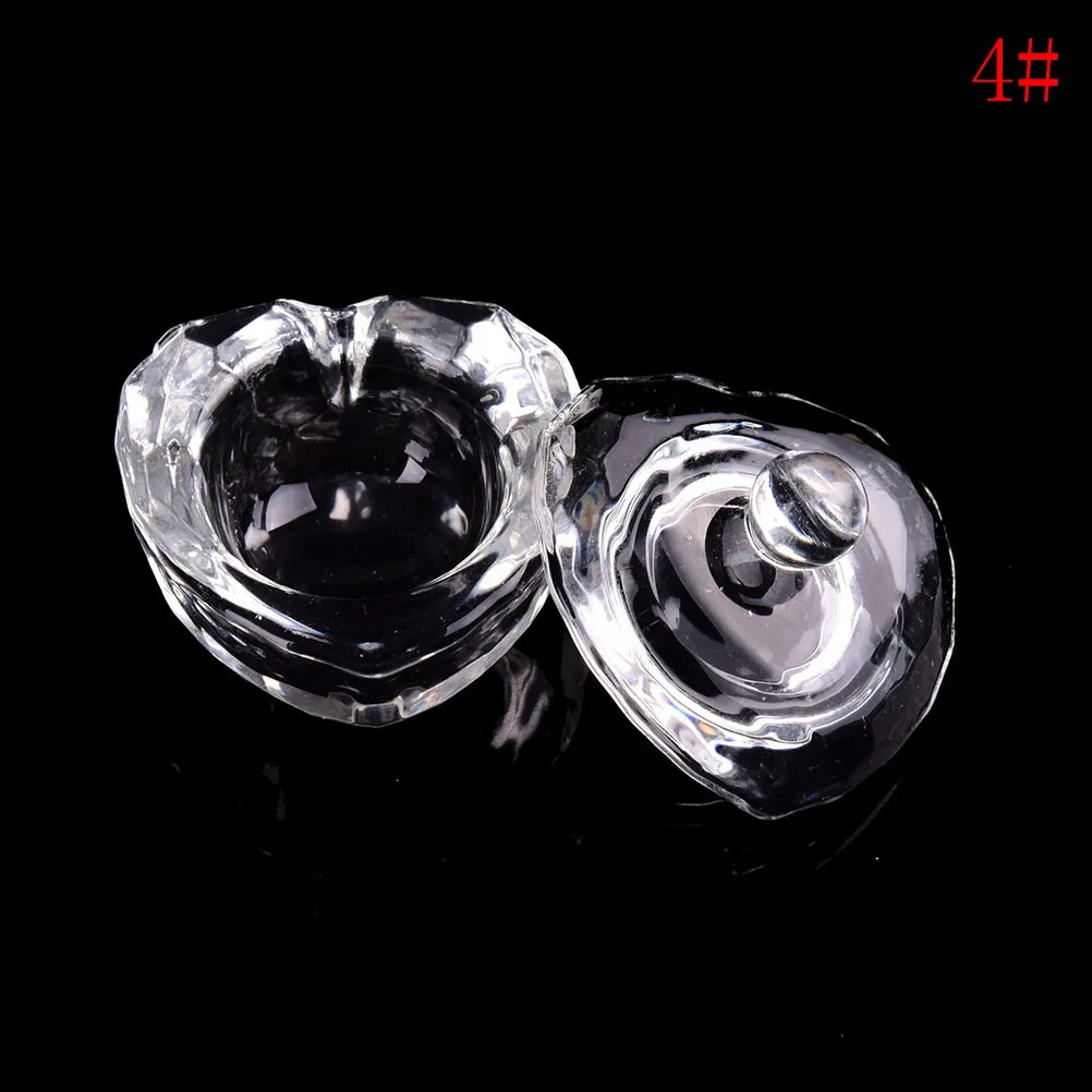 1PC Acrylic Powder Liquid Crystal Glass Dappen Dish Lid Bowl Cup Holder Manicure Equipment Nail Tool For Nail Art - Цвет: 4