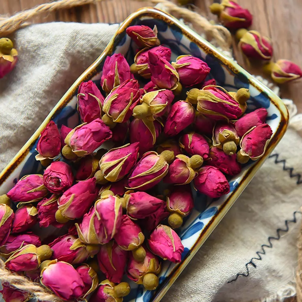 Бесплатная доставка 100 г Натуральные Сушеные красные Бутоны Роз органические