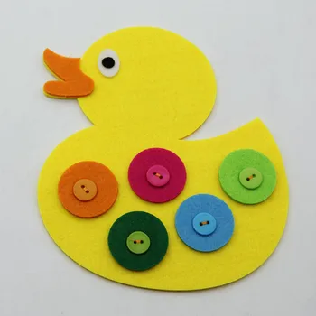 

1Set Cute Duck Handmade Fabric Cloth Cutting Felts Kindergarten Decor Sticker Child Parents Cooperation Trim Home Room Ornaments