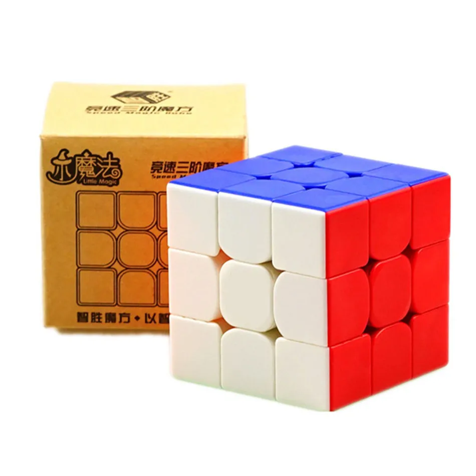 Yuxin-Cubo mágico pequeño 3x3 para niños, Cubo mágico profesional sin pegatinas, Cubo de velocidad, rompecabezas, Juguetes