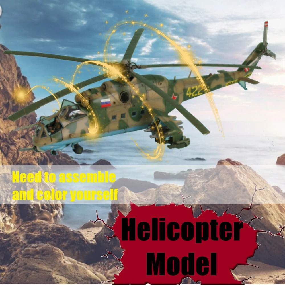 Mi-24P Hind-F DIY домашний Пластиковый Вертолет модель детские игрушки подарки на день рождения 1:48 масштаб статический самолет мини военный симулятор