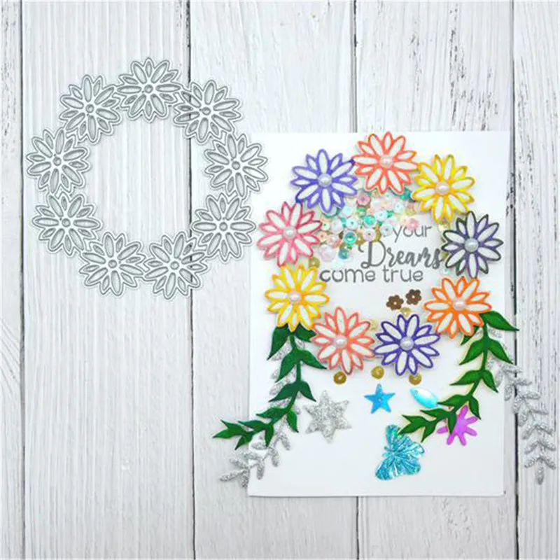 

Naifumodo Flower Dies Circle Frame Metal Cutting Dies New 2019 Dies Scrapbooking Card Making Embossing Stencil DieCut Template