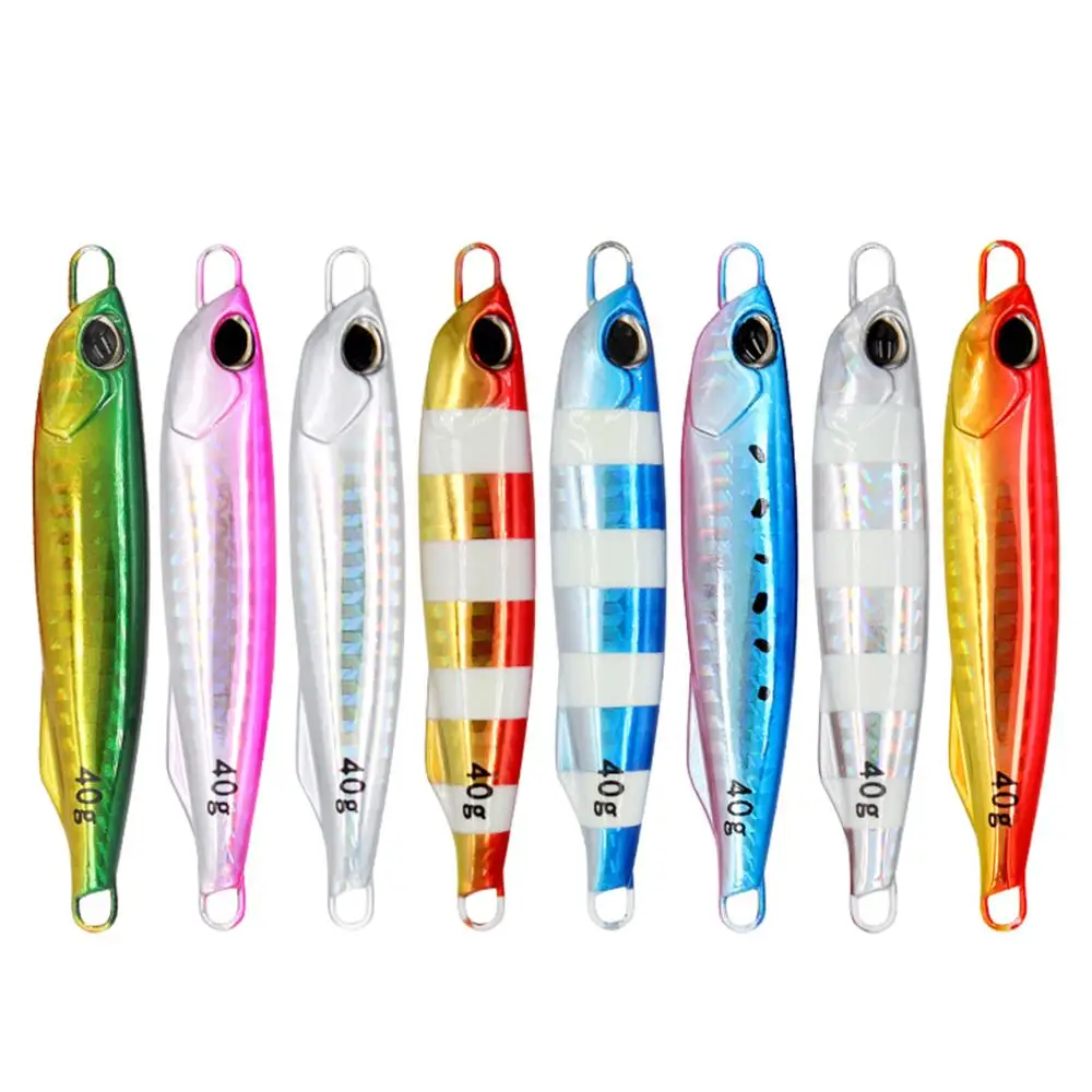 

5PCS Deep sea Jigging Glow zebra Fishing Slow Jig Jigbait Spoon Lure Hook baits 30/40/60g