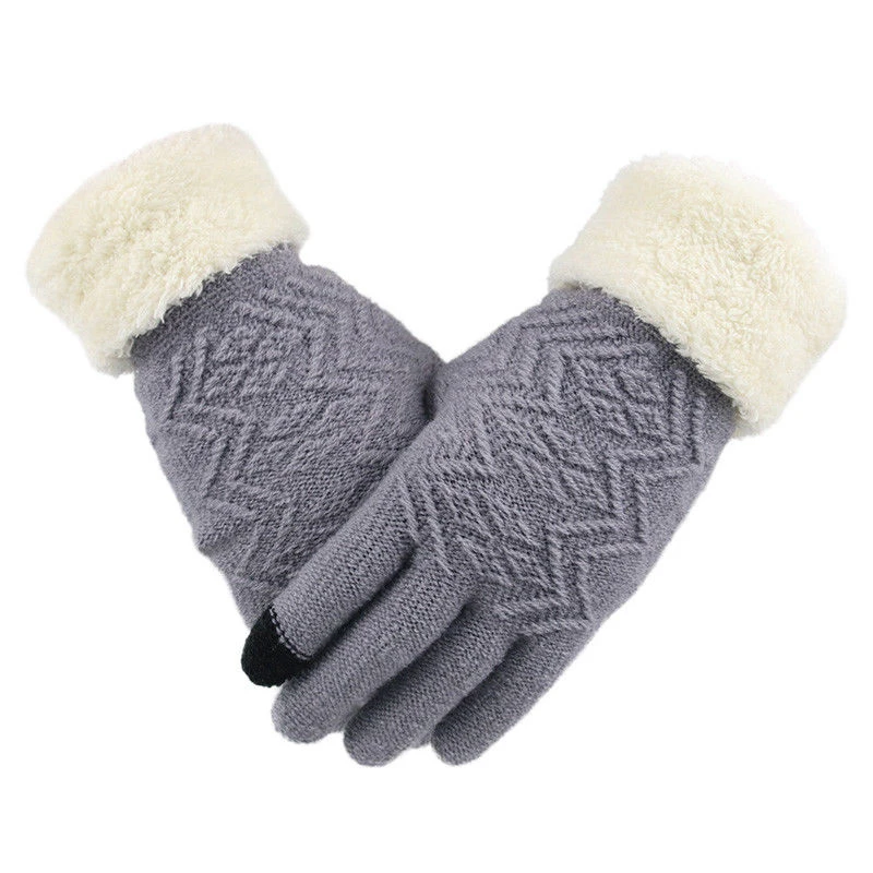 Sale Women Winter Touch Screen Thick Gloves Warm Kint Elegant Full Finger Fleece Gloves