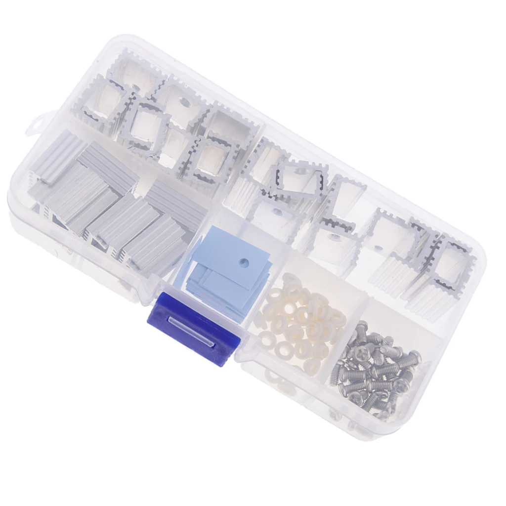 

Aluminum Heat Sink TO-220 Heatsink Kit Cooler Cooling for Transistor