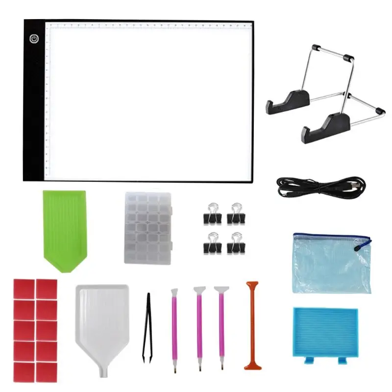 

26pcs Diamond Painting Light Board A4 Portable LED Light Box Pad with Diamond Painting Tools for 5D Diamond Painting