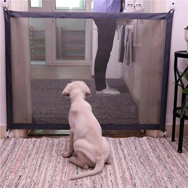 

Magic Gate Portable Folding Safety Guard for Pets Dog Cat Stairs Isolation Fence Easy Installation Mesh Door Extra Wide Pet Gate