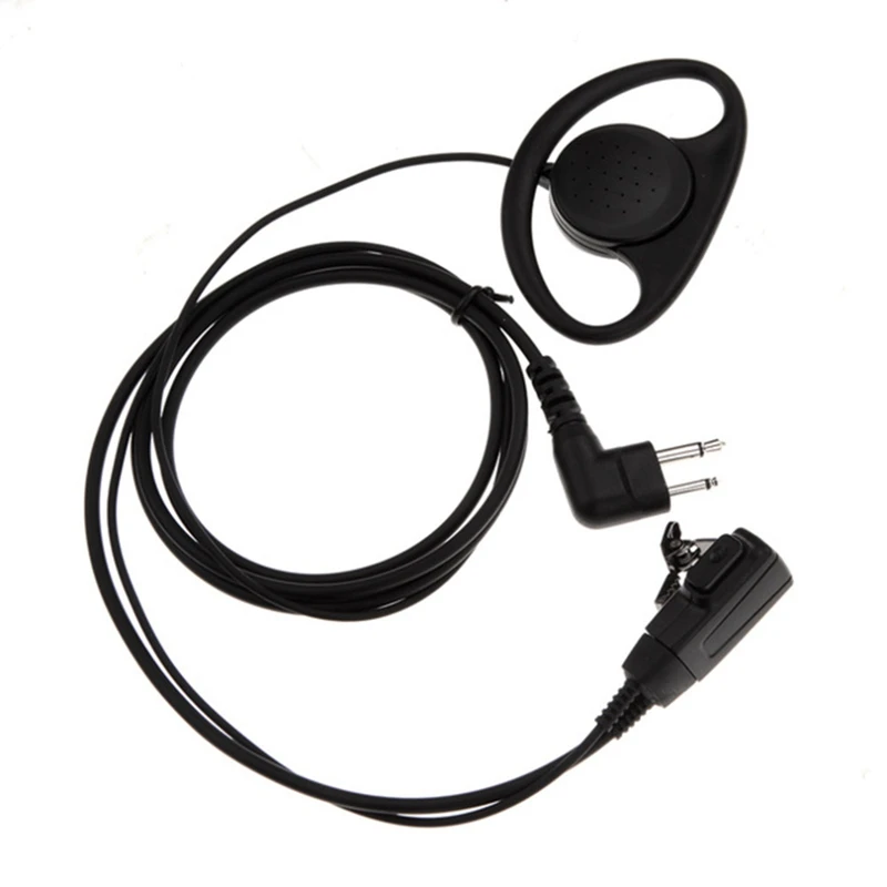 AABB-Universal D Shape Earpiece 2 Pin PTT Motorcycle Headset Earphone for Motorola Radio GP3688 GP88S GP88 for HYT