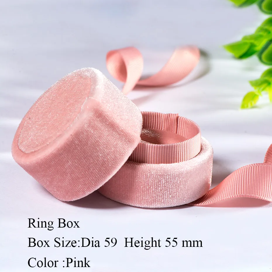 Ring Box Kuolit розовый бархат круглый бант шкатулка для свадьбы обручальное кольцо серьги ожерелье браслет упаковка ювелирных изделий дисплей - Цвет: Ring Box