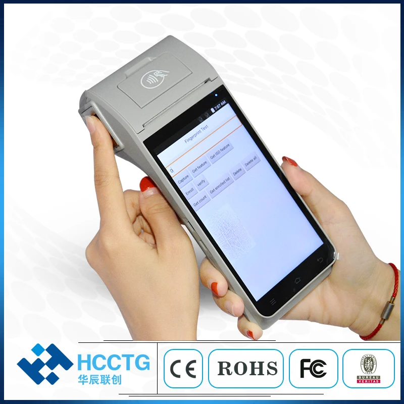 

5 inch handheld pos machine RAM2GB+ROM16GB NFC android 9.0 system 4G WIFI Bluetooth GPS mobile pos terminal with printer Z91