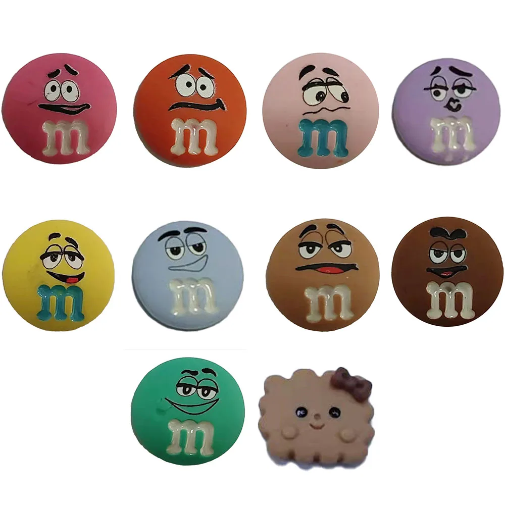 

Mix 50PCS Resin Cute Cartoon Fridge Magnetic Sticker Kawaii Colourful Expression Biscuits Chocolate Bow Refrigerator Magnet Toy