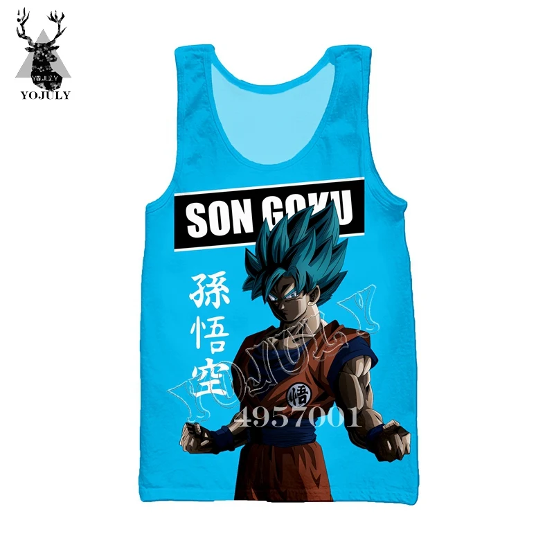 4 YOJULY Dragon Ball Son Goku 3D Аниме Печатный жилет летние унисекс рубашки без рукавов мужские повседневные топы на бретелях уличная одежда VE26 - Цвет: 4