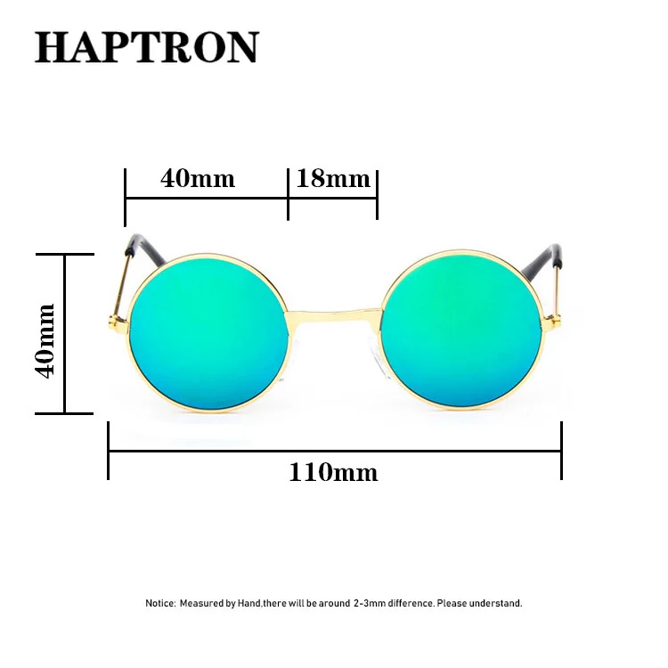 HAPTRON крутые ретро черные синие круглые детские солнцезащитные очки брендовые для