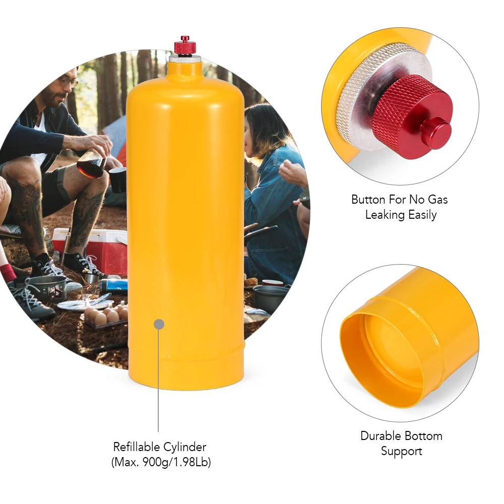 Переходник для пропана Для Кемпинга Газовая горелка с 1,98 фунта многоразового пустого баллона с пропановым баллоном, набор для путешествий на открытом воздухе