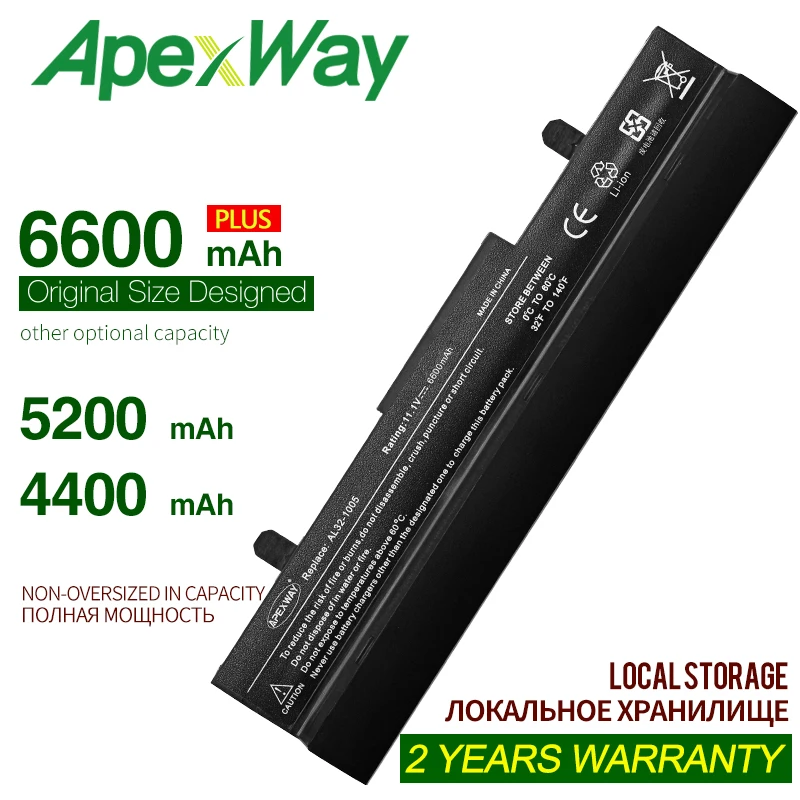 ApexWay Аккумулятор для ноутбука Asus Eee PC 1001 1001p x 1001 1005 1005PEG 1005PR 1005PX AL31-1005 AL32-1005 ML32-1005 PL32-1005