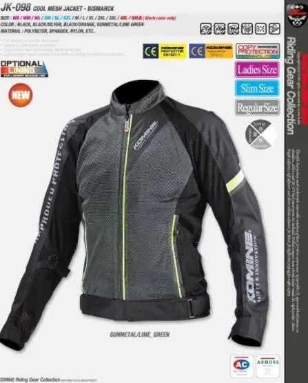 Komine JK-098 сетки мотоциклетные гоночные куртки весна и лето ветрозащитные дышащие куртки для езды с протектором - Цвет: 2