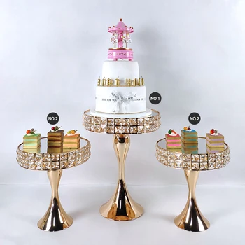 

2020 new High-quality Cake Stand Set white Crystal Metal Cupcake decorations Dessert Pedestal Party Display cake tray 4-8pcs