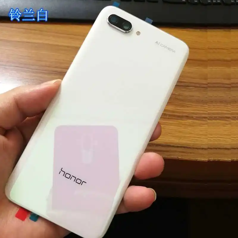 White Новинка, задняя крышка из закаленного стекла 3D для huawei Honor 10, запасные части, задняя крышка для батареи, корпус+ крышка для вспышки+ объектив камеры - Цвет: White