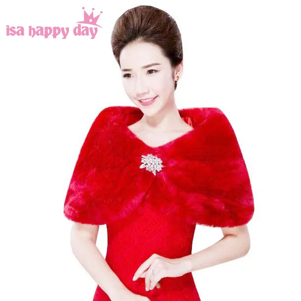 

2020 Women Red Bolero Bridal Shawl Faux Fur Wrap Bolero Wedding Cape Bridal Shawl Fur Cape 2019 Winter Ivory Bridal Cloak Bolero