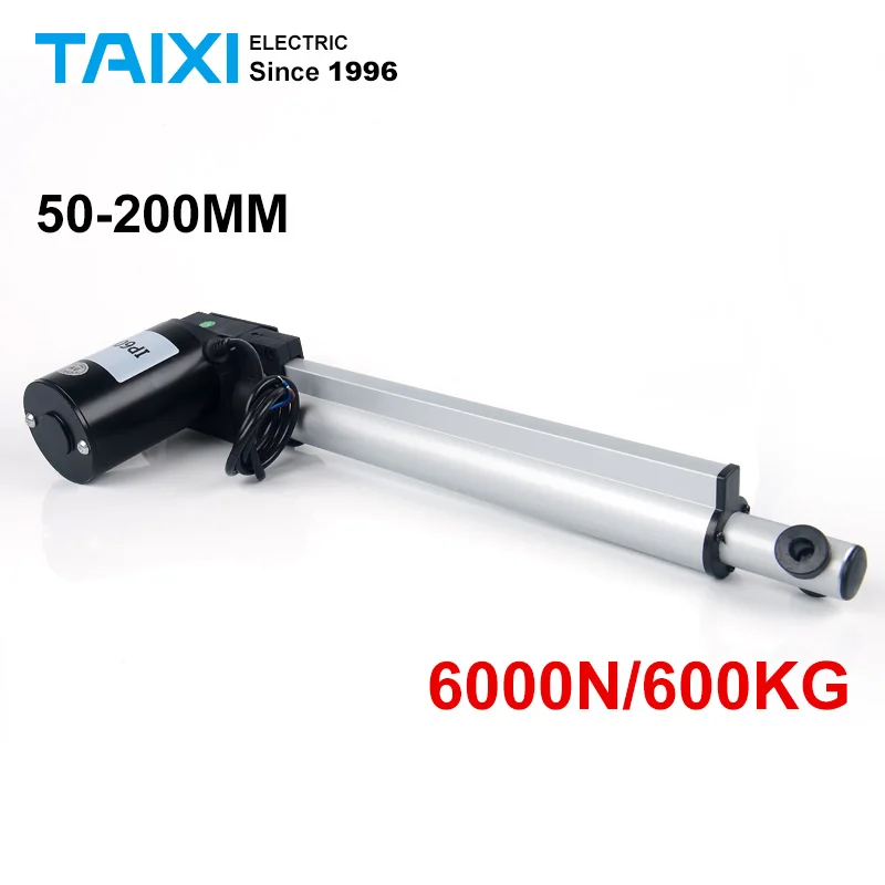 TAIXI Электрический 100 кг 200 кг 300 кг 500 кг с замком привод двигатель постоянного тока линейный привод Электрический клюшка 50 100 150 200 мм ход