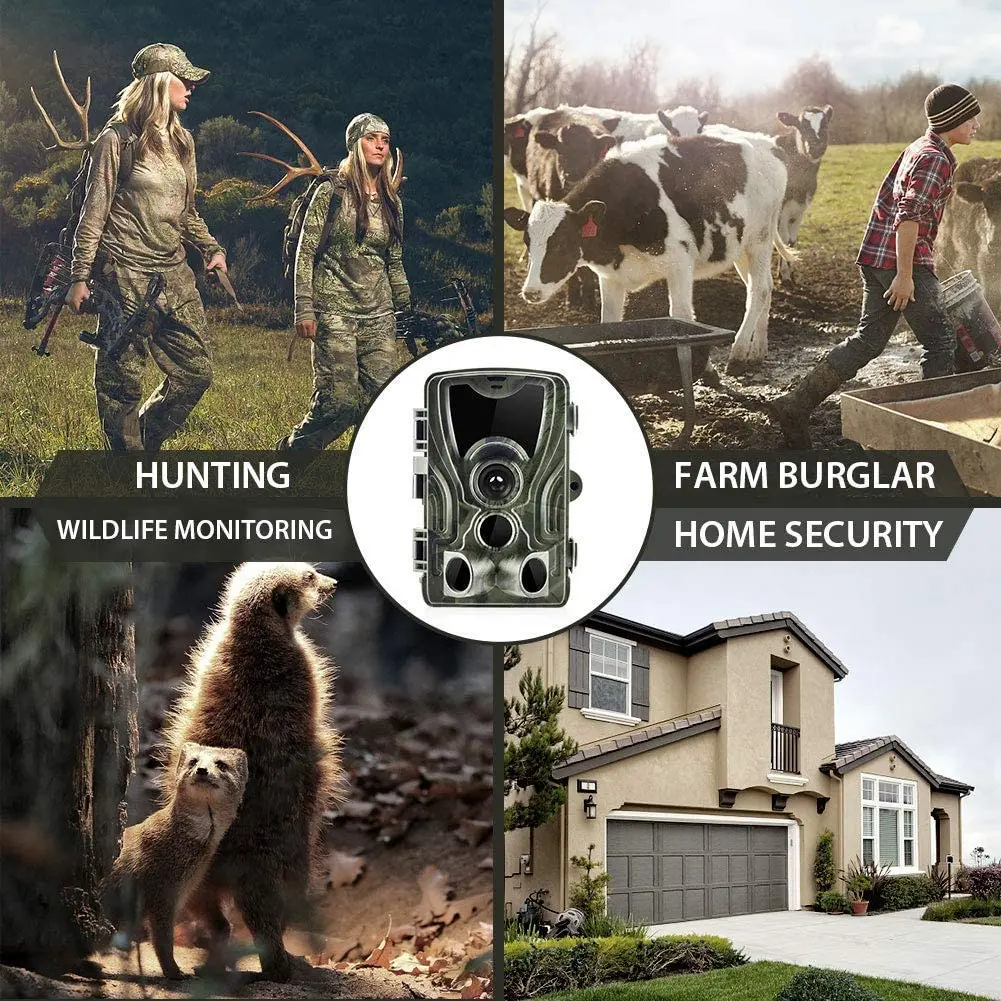 Hunting Trail Camera Trail Camera 4K Video Live Show Hunting Trail Camera 30MP WIFI801PRO APP Bluetooth Control Night Vision Photo Trap Cameras