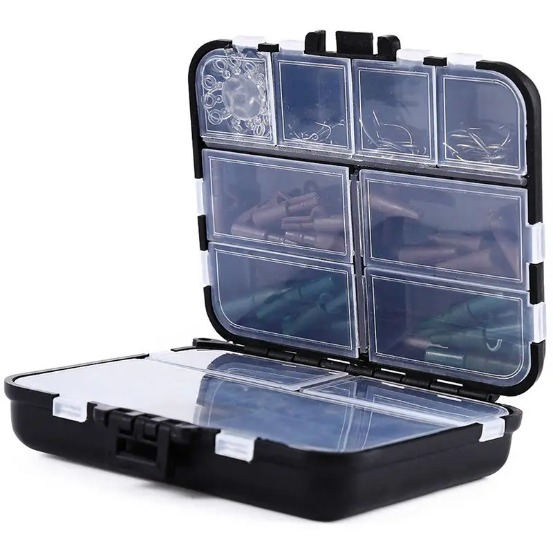 Carp Fishing Tackle Box Swivels Hooks Sleeve Rubber Tube Clip Bead Hair Rigs Fishing Tackle Boxes