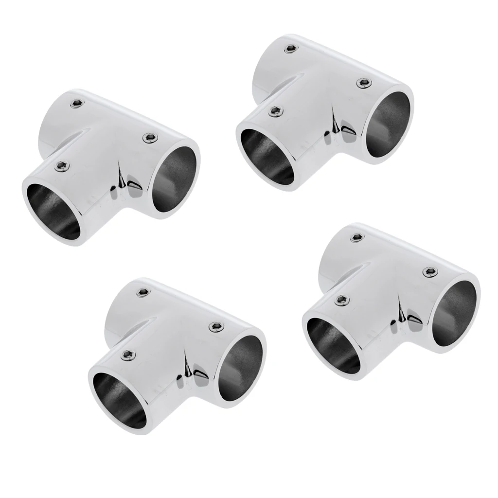4pcs Boat/Marine 25mm 90 Degree Hand Rail Fitting Stainless Steel Tee