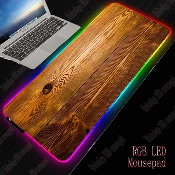 

Yuuzoan XL RGB Large Wooden Texture Control Computer Keyboard Game Mouse Pad Color Light LED Backlight with Line USB Desktop Pad