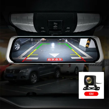 

10 Dual Lens Full HD 1080P Dash Cam Car DVR Rearview Mirror Backup Camera