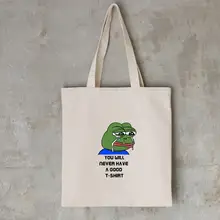 Забавный мультяшный принт лягушка Жук хозяйственная сумка милый животный принт Модный дизайн сумки Kawaii закрытие унисекс