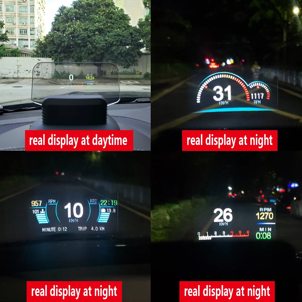 Светодиодный проектор с высокой скоростью OBDII дисплей с головкой, система Предупреждение о превышении скорости OBD2+ gps дисплей с головкой C1 HD ЖК-дисплей HUD автомобильный