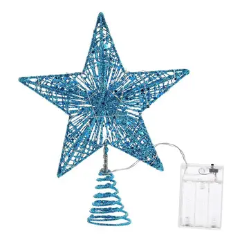 

1Pc Hollow-Our Christmas Iron-Art Attractive Tree Pendant Party Prop Pentagram Tree Top Star for Home Bar Party Hotel