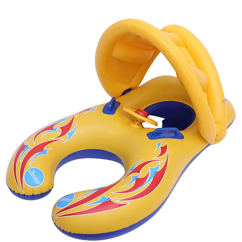 Baby Pool Float Ring With Removable Subshade Mother Children Swim Circle Inflatable Safety Swimming Ring Float Seat матовый чехол на samsung galaxy a10 с принтом duck swim ring